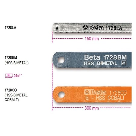 Beta Beta Tools USA 017280010 1728 BM-Blades For Hacksaw Frames 17280010